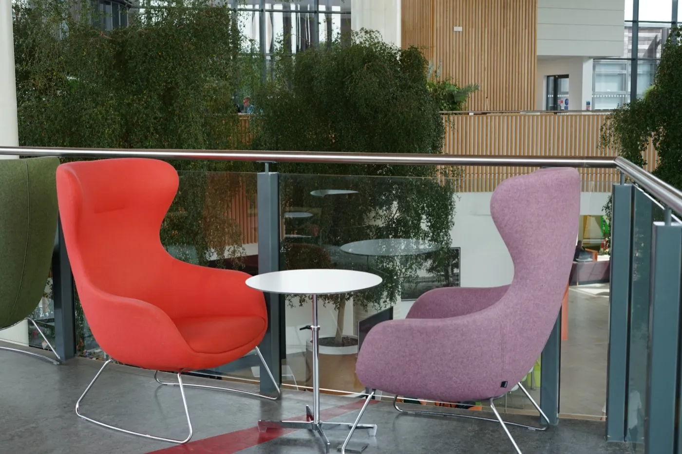 Seating area in a college atrium